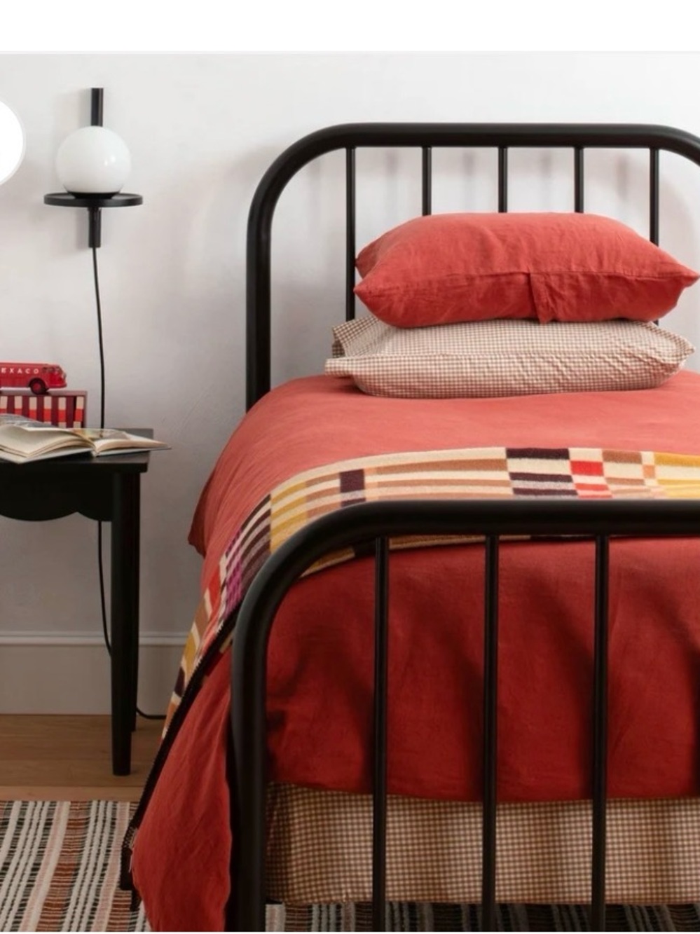 Schoolhouse Paprika Twin Linen Duvet Cover NWT
